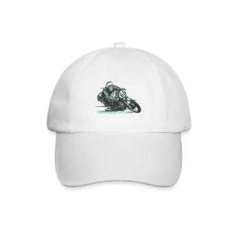 Motorcyclist classic motorcycle racing - Baseball Cap - white/white - Front