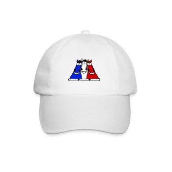 Blue White Red Horses - Baseball Cap - white/white - Front