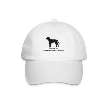 American Staffordshire Terrier Silhouette - Baseballkappe - Weiß/Weiß - Vorne