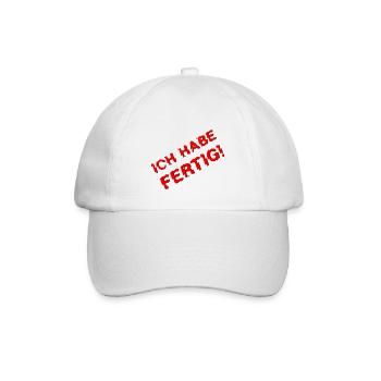 ICH HABE FERTIG rot - Baseballkappe - Weiß/Weiß - Vorne