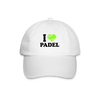 Ich liebe Padel - Baseballkappe - Weiß/Weiß - Vorne