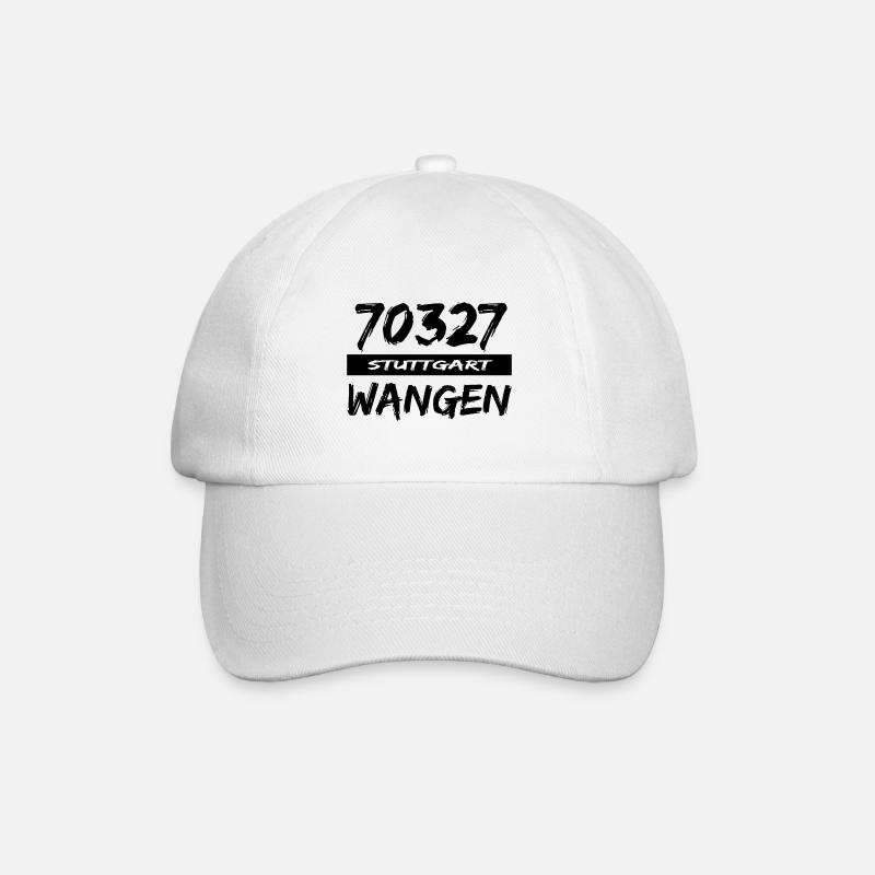 70327 Stuttgart Wangen Postleitzahl Tshirt - Baseballkappe - Weiß/Weiß