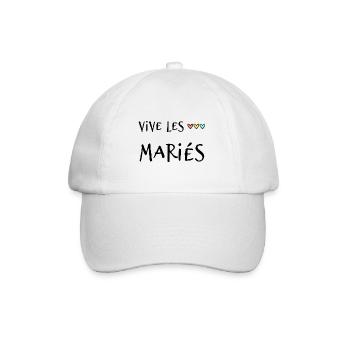 JUST MARRIED. VIVE LES MARIES. EVJF - Casquette classique - blanc/blanc - Devant