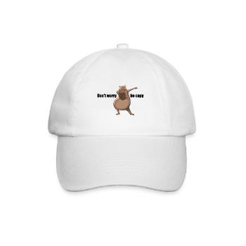Don't Worry Be Capy - Dabbing Capybara Gift - Baseball Cap - white/white - Front