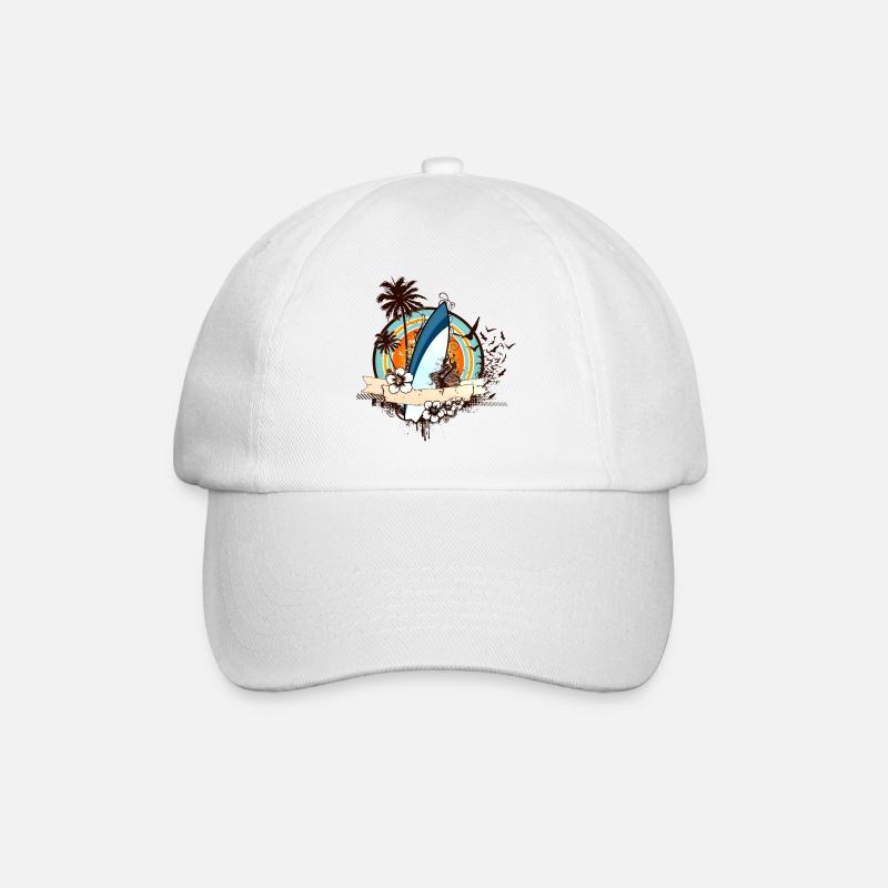 Surfboard design 01 - Baseball Cap - white/white
