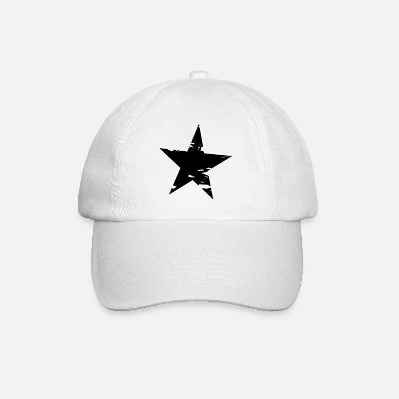 Stern - Baseballkappe - Weiß/Weiß