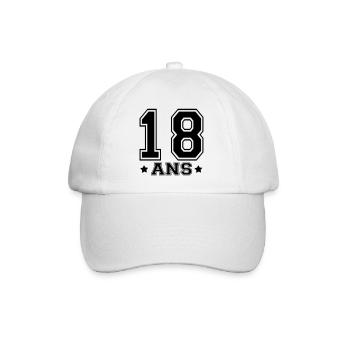 18 ANS,âge,numéro - Casquette classique - blanc/blanc - Devant