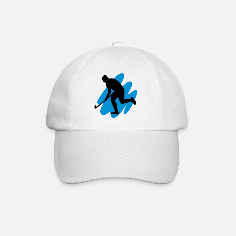 Field Hockey goes 3D - Baseballkappe - Weiß/Weiß