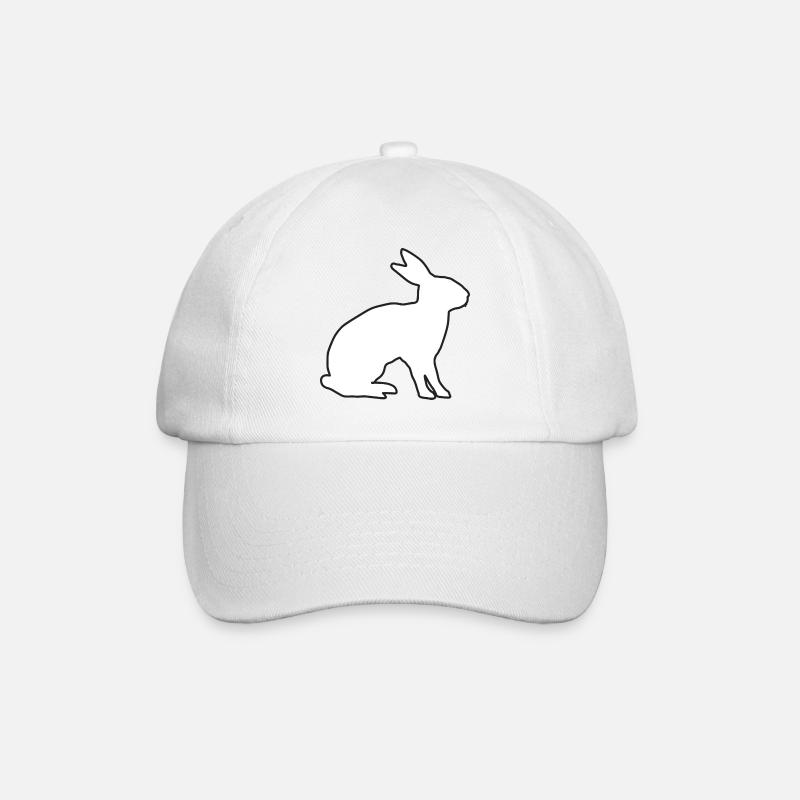 Hase - Baseballkappe - Weiß/Weiß