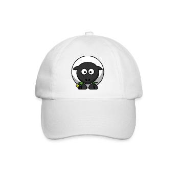 Moonlit Night Sheep Cartoon - Baseball Cap - white/white - Front