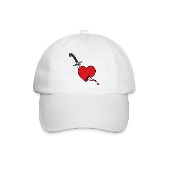 Heart knife eu - Baseball Cap - white/white - Front