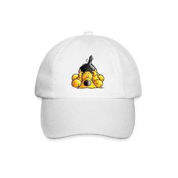 "Aron" - Airedale Terrier - dog cartoon- shirt - Baseball Cap - white/white - Front