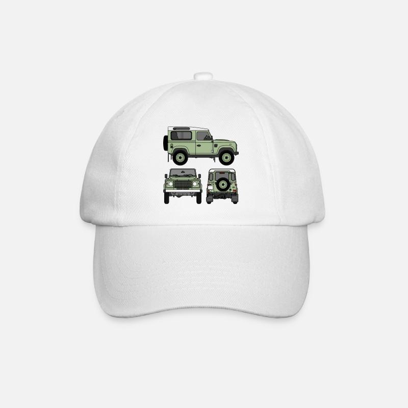Defender 90 - Seiten - Baseballkappe - Weiß/Weiß