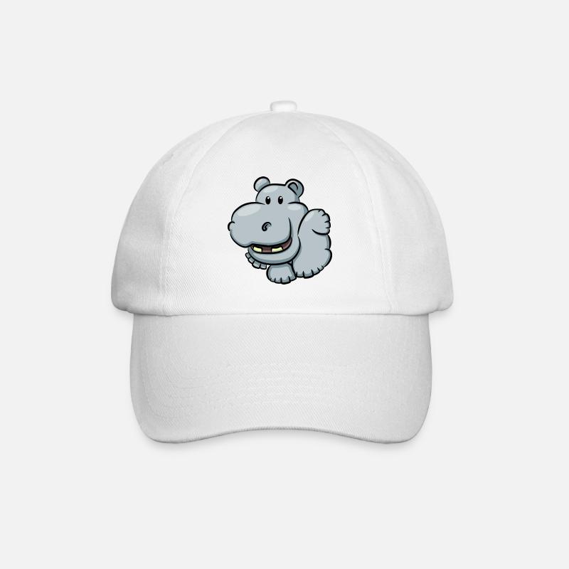 Hippopotame mignon dessin animé - Casquette classique - blanc/blanc