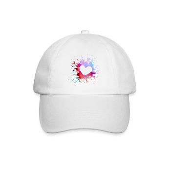 Colorful Heart Splashes of Color - Baseball Cap - white/white - Front