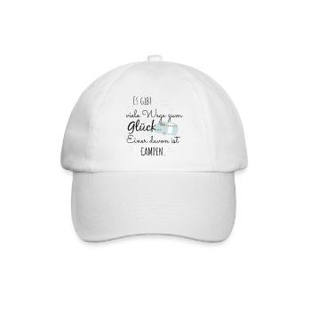 Camping Happiness Tente Camping Camper Dire Cadeau - Casquette classique - blanc/blanc - Devant