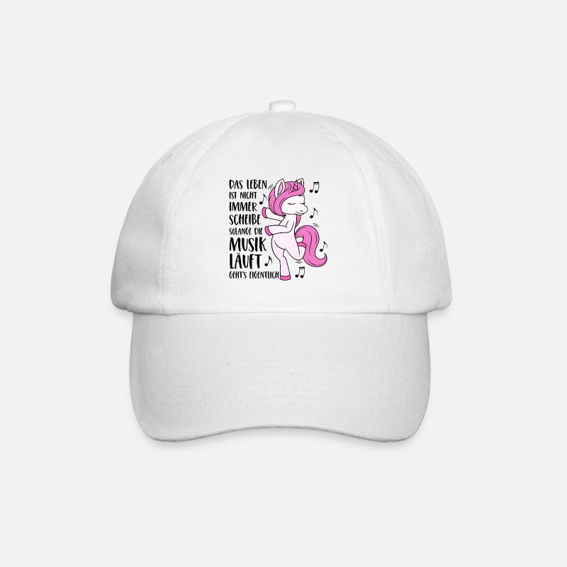 Einhorn Spruch Das Leben ist nicht immer Scheiße - Baseballkappe - Weiß/Weiß