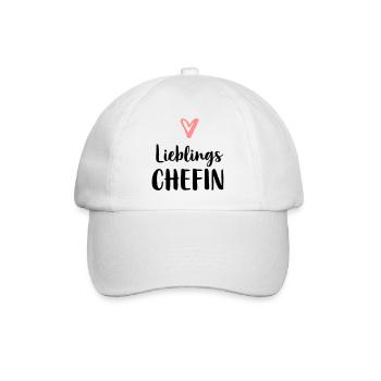 Lieblings Chefin Herz Geschenk Chef - Baseballkappe - Weiß/Weiß - Vorne