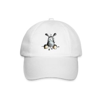 Süßer Esel - Baseballkappe - Weiß/Weiß - Vorne