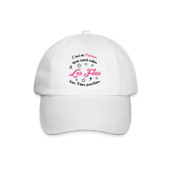 Fée / Fille / Reine / Naissance / Bébé / Février - Baseball Cap - white/white - Front
