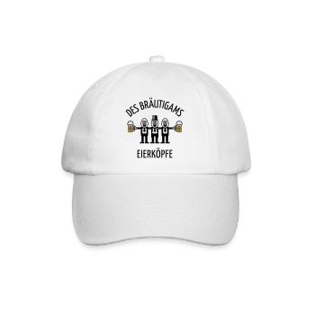 Des Bräutigams Eierköpfe (JGA / Team / POS / 3C) - Baseballkappe - Weiß/Weiß - Vorne