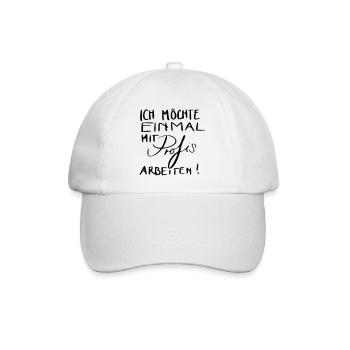 Ich möchte einmal mit Profis arbeiten! - Baseballkappe - Weiß/Weiß - Vorne