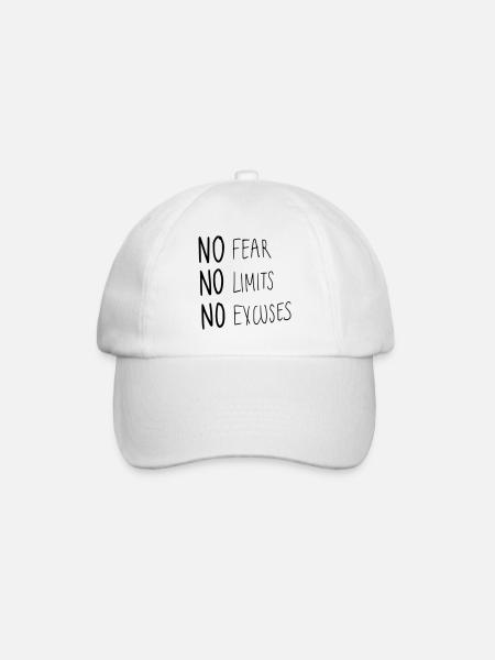 No Fear No Limit No Excuses - Baseballkappe - Weiß/Weiß