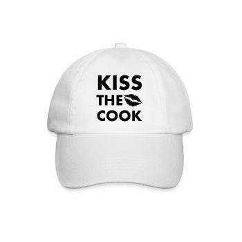 Kiss the cook black - Baseball Cap - white/white - Front