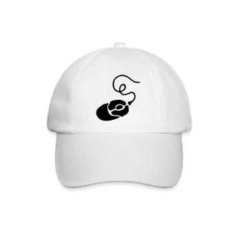 Gamer Geschenk Maus / Mouse - PC - Baseballkappe - Weiß/Weiß - Vorne