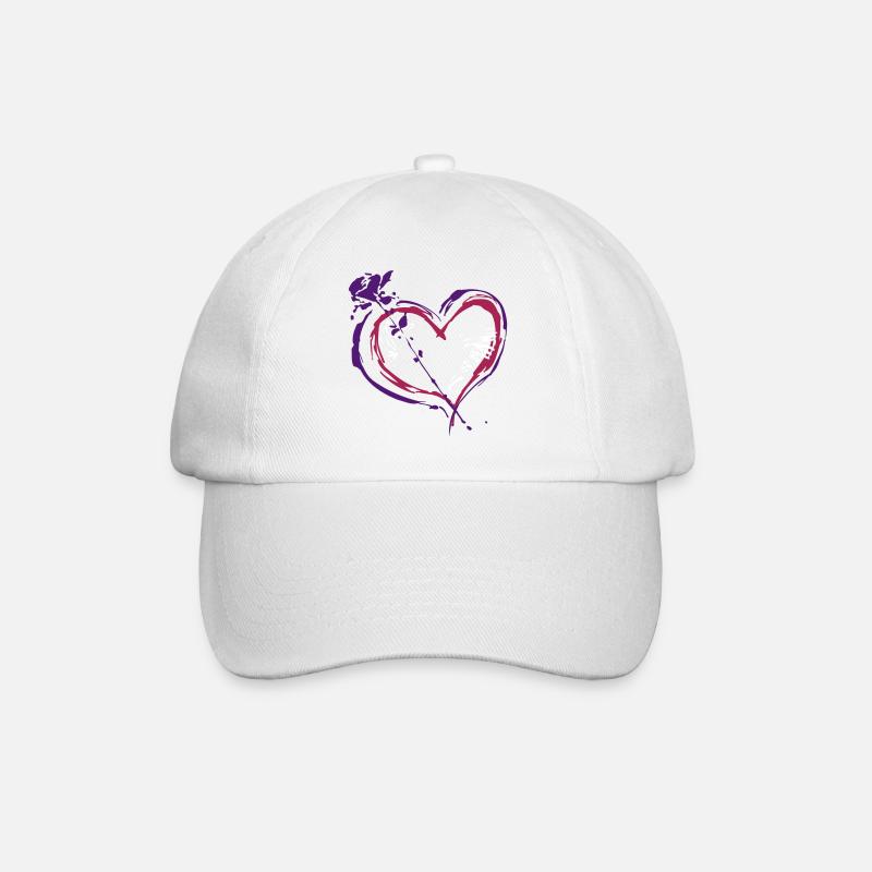 rose herz - Baseballkappe - Weiß/Weiß