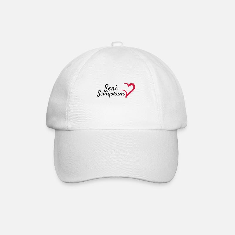 Seni Seviyorum en cadeau idée cadeau turque - Casquette classique - blanc/blanc