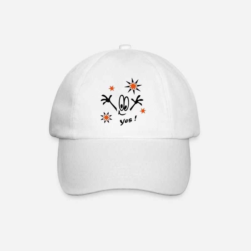 Silvester, Sterne, Yes - Baseballkappe - Weiß/Weiß