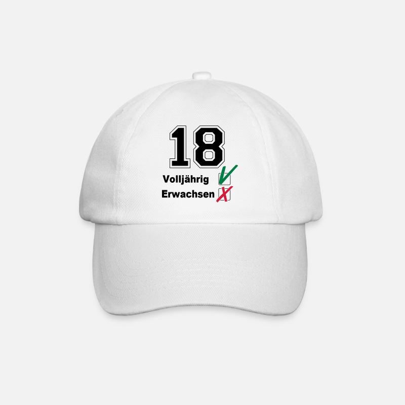18. Geburtstag ,Volljährig , erwachsen(25) - Baseballkappe - Weiß/Weiß