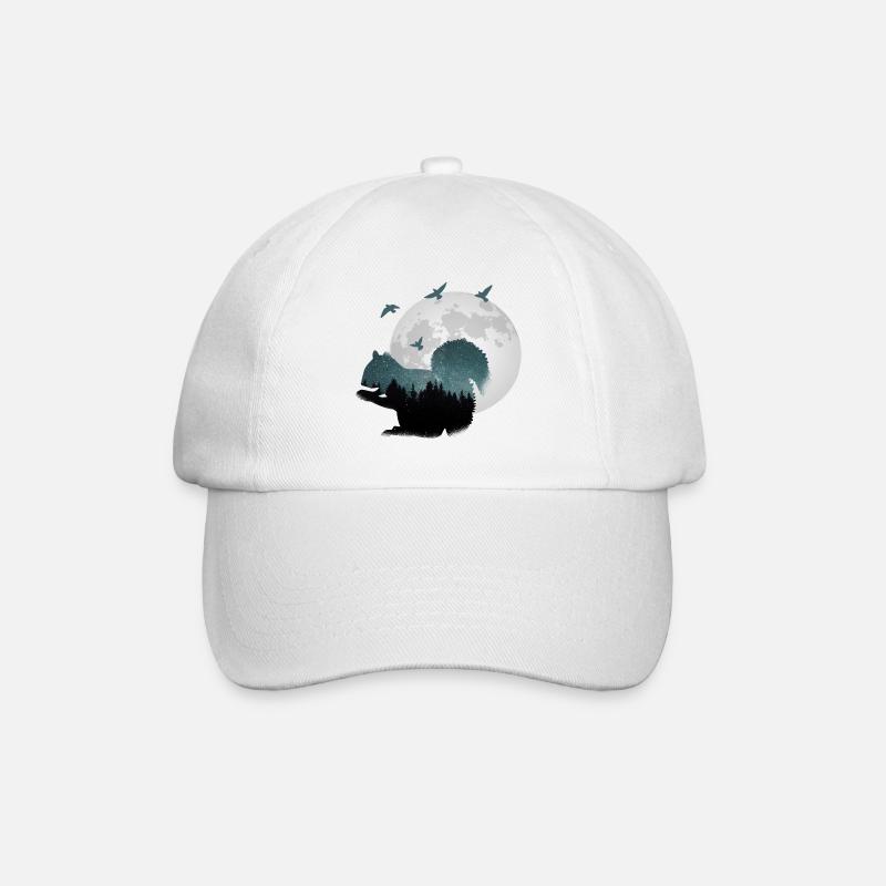 Eichhörnchen mit Sternen - Baseballkappe - Weiß/Weiß