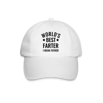 Best Dad World's best Farter i mean father - Baseball Cap - white/white - Front