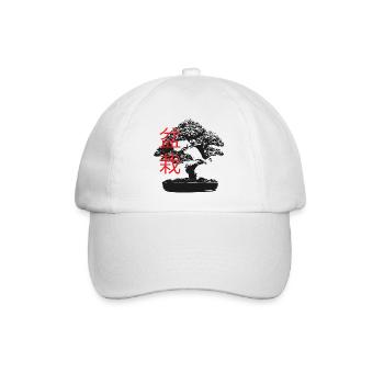 Kleiner Bonsai Schwarz Weiß - Baseballkappe - Weiß/Weiß - Vorne