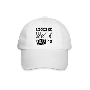 45 Birthday Saying 45 Years Gift - Baseball Cap - white/white - Front