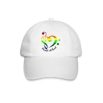 Herz bunt Notenschlüssel Regenbogenfarben - Baseballkappe - Weiß/Weiß - Vorne