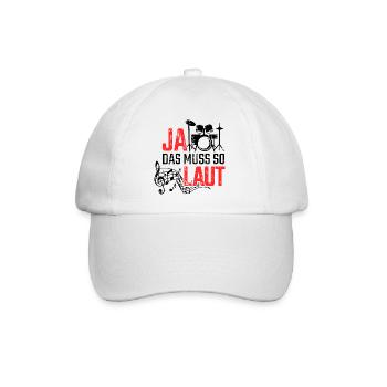 Ja Das Muss So Laut Schlagzeug Schlagzeuger - Baseballkappe - Weiß/Weiß - Vorne
