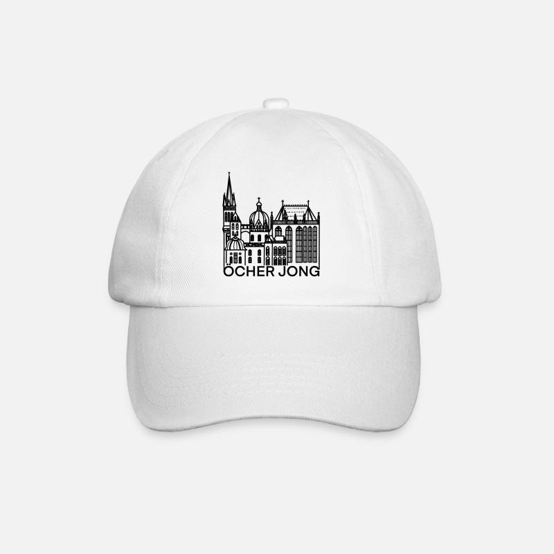 Stadt Aachen, Dom, Liebe, Kirche, Öcher Jong - Baseballkappe - Weiß/Weiß