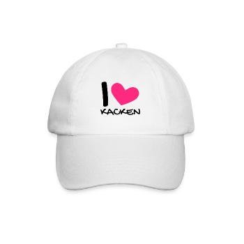 Ich liebe Kacken - Baseballkappe - Weiß/Weiß - Vorne