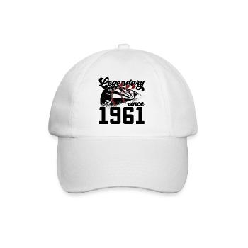 65TH BIRTHDAY DARTS LEGEND LEGENDARY SINCE 1961 - Baseball Cap - white/white - Front