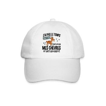 Chèvres Berger Paysan Animal Cadeau Humour - Casquette classique - blanc/blanc - Devant