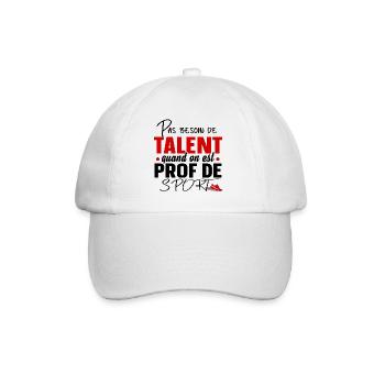 Prof de Sport Professeur Métier Cadeau Humour - Casquette classique - blanc/blanc - Devant