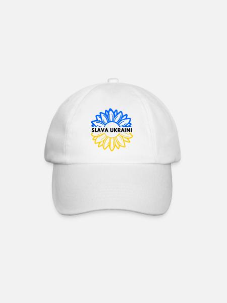 Slava ukraini - Baseballkappe - Weiß/Weiß