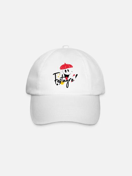 Festayre, béret et foulard rouge, faire la fête ! - Casquette classique - blanc/blanc