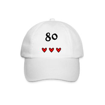 80 JAHRE. 80-jähriges JUBILÄUM. JUBILÄUM 80 JAHRE - Baseballkappe - Weiß/Weiß - Vorne