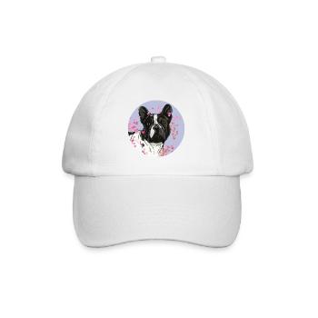 French Bulldog T-shirt. - Baseball Cap - white/white - Front
