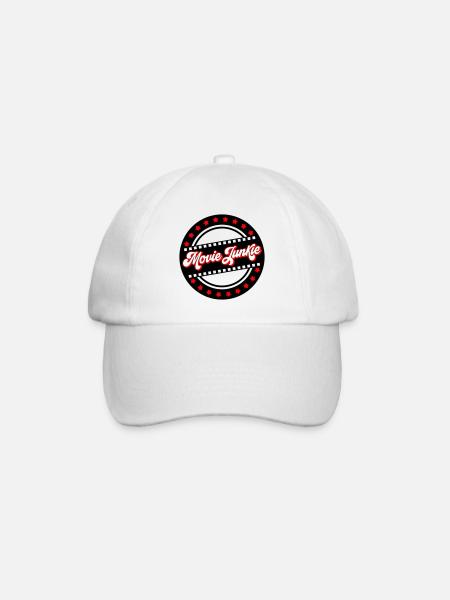 Farben änderbar | Movie Junkie - Baseballkappe - Weiß/Weiß