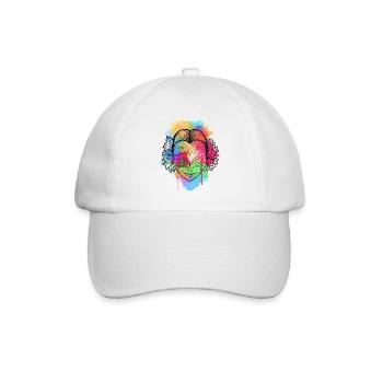 A Beautiful and Funny Watercolor Calavera Design - Baseball Cap - white/white - Front